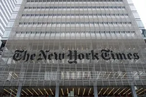 Checkered Prints: The New York Times building exterior sign office