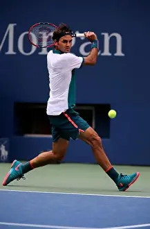 Wimbledon Prints: New York, USA. 01st Sep, 2015. Roger Federer during his first round match against Louis Mayer of Argentina at the U