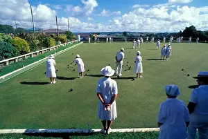 Senior Citizen Prints: New Zealand North Island Lawn bowling on Waitangi Day holiday at the Wellsford Bowling Club