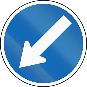 Quadratic Prints: New Zealand road sign RG-17 - Keep left