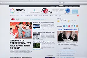 Screenshot Prints: News headlines from Australia and the world website on computer screen