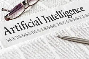 Disruption Prints: A newspaper with the headline Artificial Intelligence