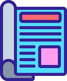 Article Prints: newspaper icon vector. Isolated contour symbol illustration