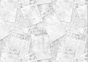 Blurred Background Prints: Newspapers old grunge collage textured background