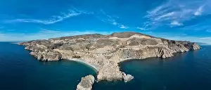 nice aerial view of the Rijana beach on the tropical coast of Granada, Spain