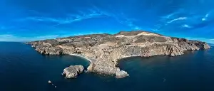 Montagna Prints: nice aerial view of the Rijana beach on the tropical coast of Granada, Spain
