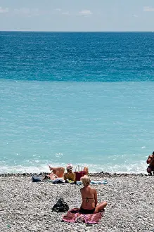 Dazur Prints: Nice Beach Sea Mediterranean Promenade des Anglais French Riviera Cote D'Azur France