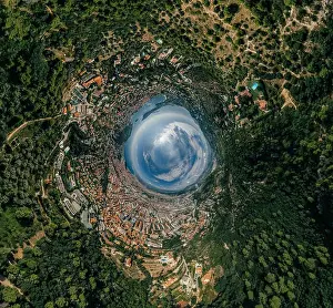 Summer Fun Prints: Nice city in the south of France on the azure coast drone Air 360 vr virtual reality drone panorama