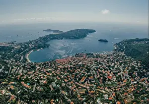 Nice city in the south of France on the azure coast drone Air 360 vr virtual reality drone panorama