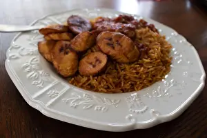 Nigerian Prints: Nigerian Jollof rice and Fried Plantain (Dodo)
