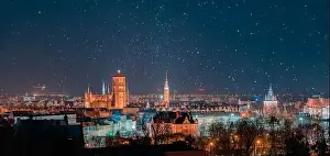 night panorama of Gdansk