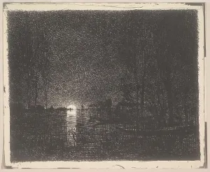 1862 Prints: Night Time, Charles-François Daubigny, 1862 reprinted 1921