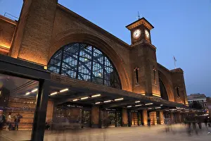 Terminus Prints: A night time shot of the newly renovated Kings Cross Railway Station, in London, England