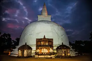 Lanka Prints: Night view on Kiri Vehera Ancient ruins part of Polonnaruwa of Ceylon Sri Lanka