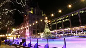 Natural History Museum Prints: Night View of Natural History Museum, include Ice Rink