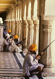 Punjab Prints: Nihangs at Golden temple