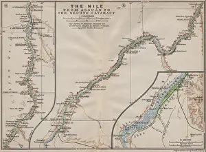 Maria Prints: NILE RIVER VALLEY Aswan-Wadi Halfa/2nd cataract Pre-Lake Nasser. Egypt, 1914 map