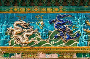 Restore Prints: The Nine-Dragon Wall at Beihai park in Beijing, China