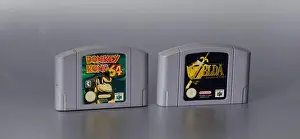 Cartridge Prints: Nintendo 64 cartridges Donkey Kong and Zelda