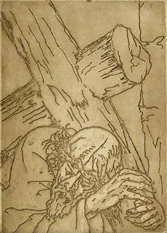 Aquatint Prints: No. 42 – “Jesus went out, carrying a cross on his shoulder