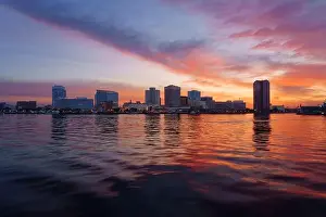 Norfolk, Virginia, USA on the Chesapeake Bay at dawn