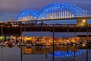 Mississippi River Prints: The north bridge spanning the Mississippi River between Memphis