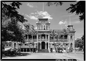 Territories Prints: NORTHEAST FACADE - Iolani Palace, King and Richards Streets, Honolulu, Honolulu County, HI