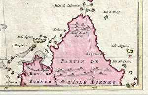 Siam Prints: Northern Borneo 1710 Ottens Map of Southeast Asia