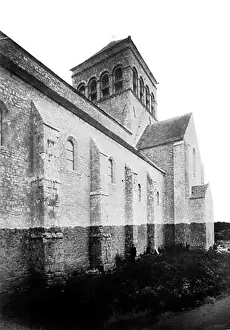 Christian Worship Prints: The northern façade of the church in Saint-Loup-de-Naud