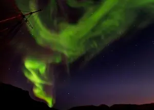 Northern Lights Prints: Northern lights, Renodde (Ren Point), Rodefjord, Scoresby Sund, Greenland