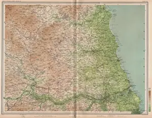 Descriptive Prints: NORTHUMBERLAND. Newcastle-upon-Tyne Morpeth Sunderland Hexham. LARGE, 1903 map