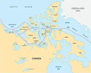 Canadian North Prints: northwest passage map