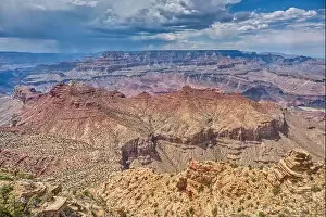 Famous Landmarks Prints: Northwest view of Grand Canyon South Rim Arizona from the top floor of the historic Watchtower