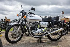 Impressive Prints: Norton Commando 850, on display at the Race Day Airshow held at Shuttleworth on the 2nd October 2023