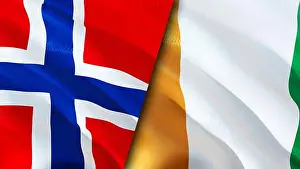 Travel Background Prints: Norway and Cote d'Ivoire flags