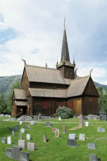 Steeples Prints: Norway, Eastern Norway, Lom, Lom Stavkirke