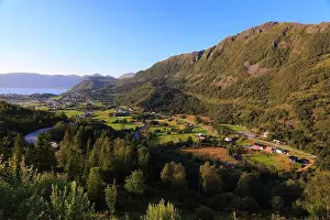 More Og Romsdal Prints: Norway rural landscape. Aheim town in Vanylven Municipality