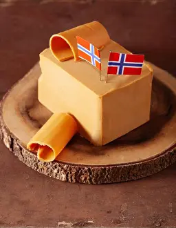 Tasty Prints: Norwegian brunost traditional brown cheese block