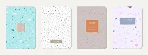 Analog Prints: Notebook cover design. Terrazzo abstract background made of natural stones