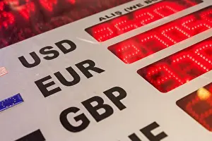 Rates Prints: Notice board with exchange rates