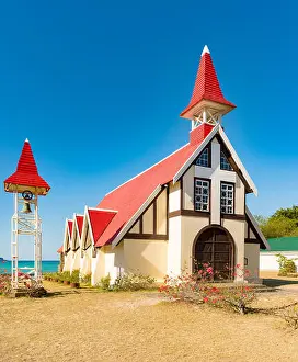 Notre Prints: Notre Dame Auxiliatrice church at Cap Malheureux. Mauritius