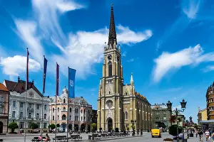 Danube Prints: NOVI SAD, SERBIA - July 7, Novi Sad - Liberty Square on the day of Exit Festival