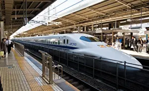 Public Transportation Prints: A Nozomi shinkansen train arrives at Nagoya Station Aichi Prefecture Japan