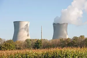 Nuclear Power Plant Prints: Nuclear power plant, RWE, Gundremmingen, Swabia, Bavaria, Germany, Europe