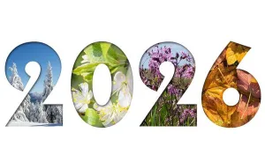 Horizontal Image Prints: Number 2026 from four seasons photos for calendar, flyer, poster, postcard, banner
