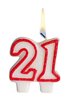 Silhouetted Prints: Number 21 candle