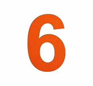 Foamy Prints: Number 6 - Six digit on foamy rubber background