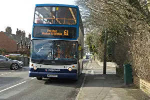 Number 61 bus in Wrea Green on the way to Preston from Blackpool