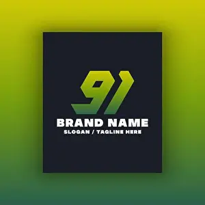 Illustrator Prints: Number 91 logo design template. Editable, resizable, vector illustration