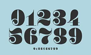Typeset Prints: Number font. Font of numbers in classical french didot style